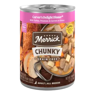Merrick Chunky Grain Free Carver's Delight Dinner in Gravy