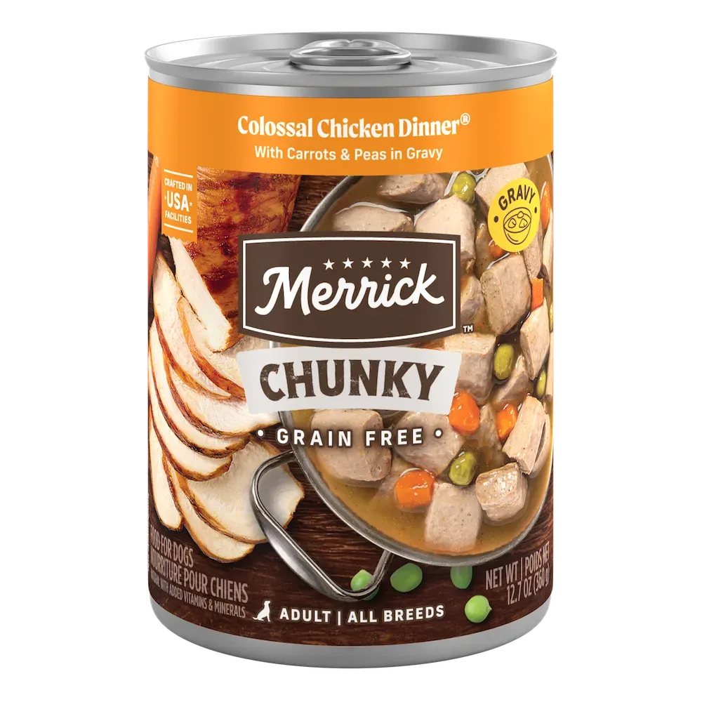 Merrick Chunky Grain Free Colossal Chicken Dinner in Gravy