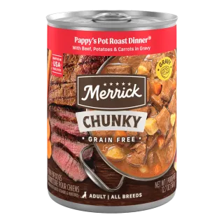 Merrick Chunky Grain Free Pappy's Pot Roast Dinner in Gravy