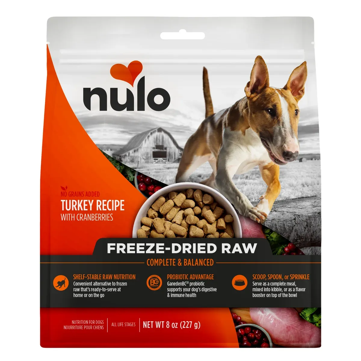 Nulo Freeze-Dried Raw Turkey Recipe with Cranberries for Dogs