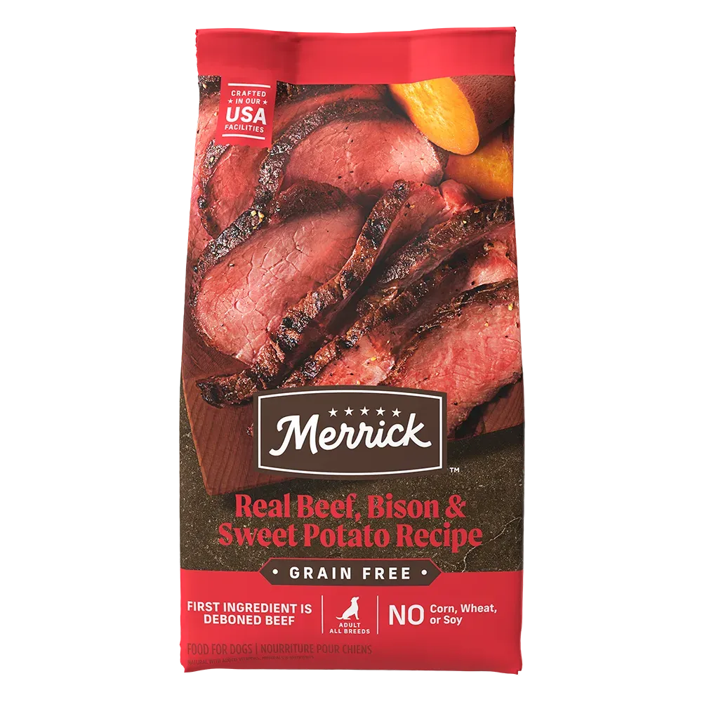 Merrick Grain Free Real Beef, Bison & Sweet Potato Recipe