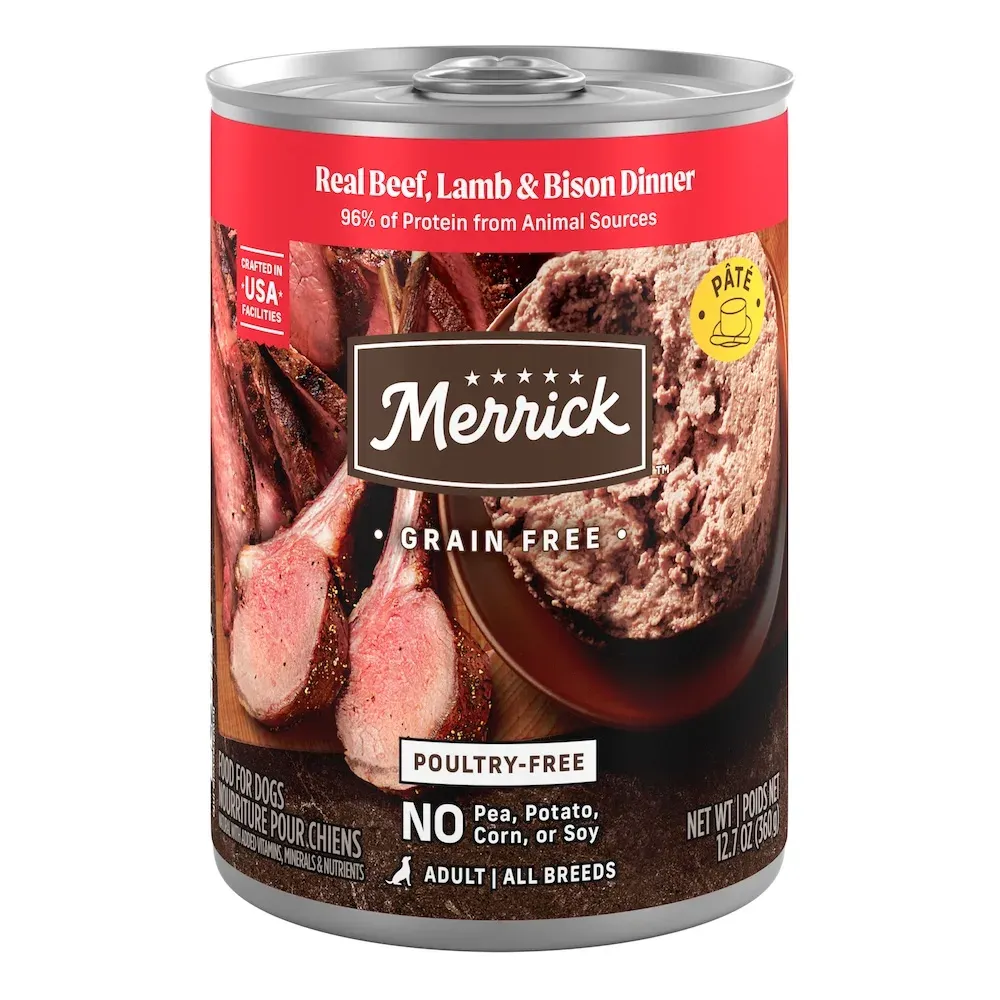 Merrick Grain Free Real Beef, Lamb + Bison Dinner