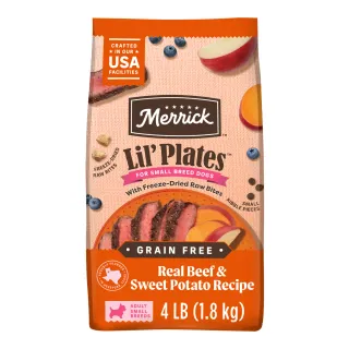 Merrick Lil' Plates Grain Free Real Beef & Sweet Potato with Raw Bites Recipe