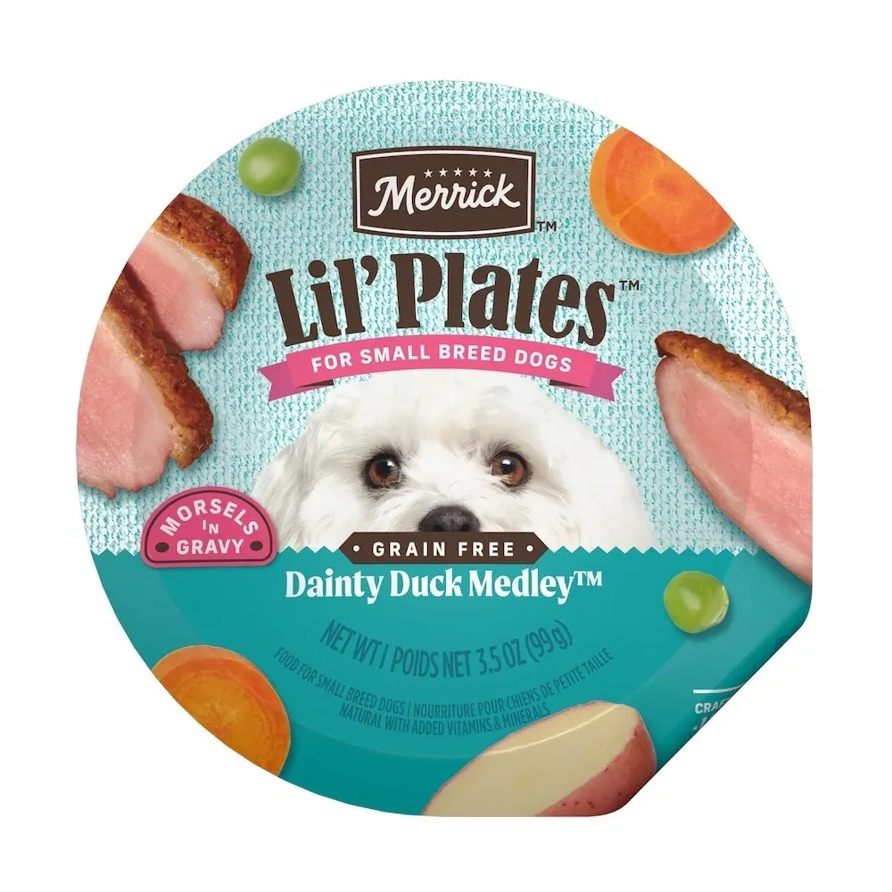 Merrick Lil’ Plates Dainty Duck Medley in Gravy Wet Dog Food