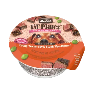 Merrick Lil' Plates Teeny Texas Steak Tips Dinner in Gravy