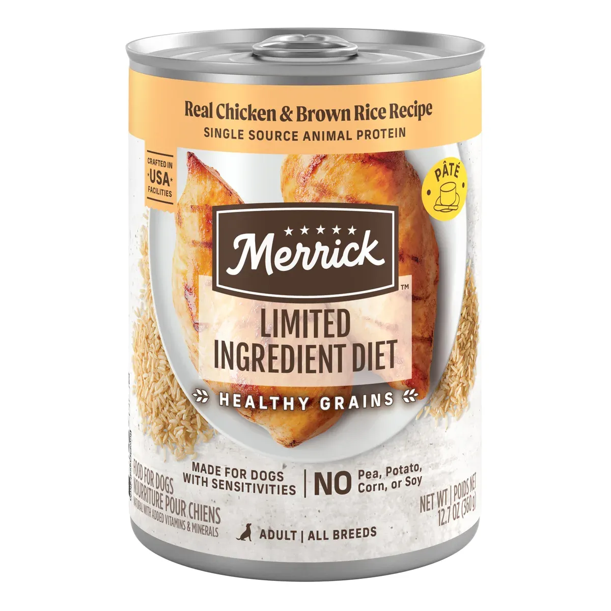 Merrick Limited Ingredient Diet With Healthy Grains Real Chicken & Brown Rice Recipe Canned Dog Food