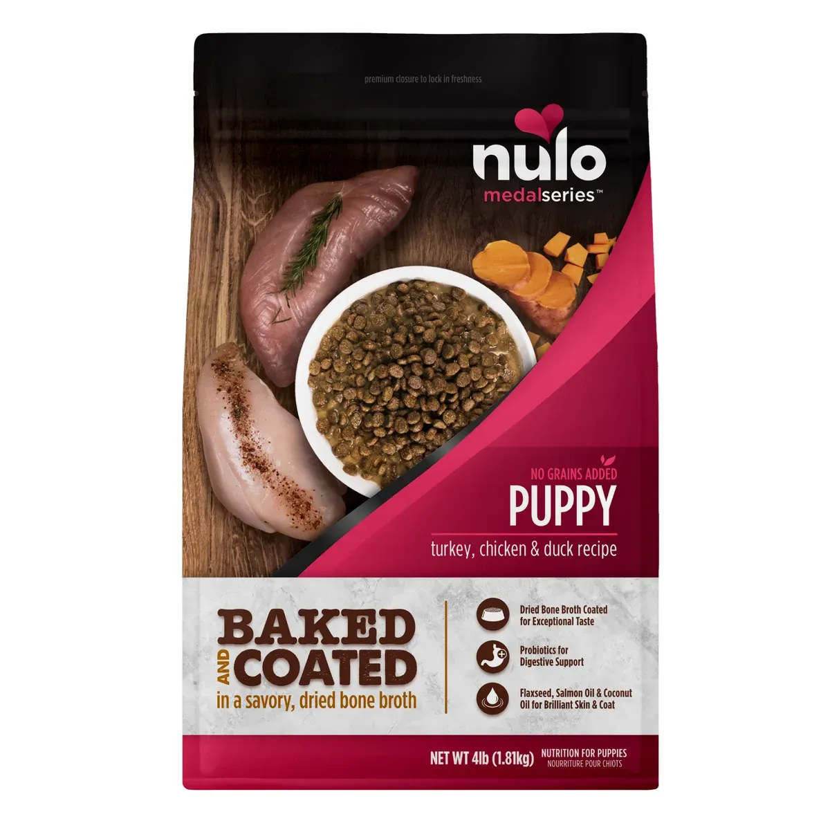 Nulo MedalSeries Puppy Baked & Coated Turkey, Chicken & Duck Recipe for Dogs