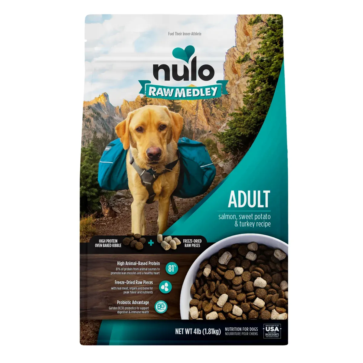 Nulo Raw Medley Salmon, Sweet Potato & Turkey Recipe for Dogs